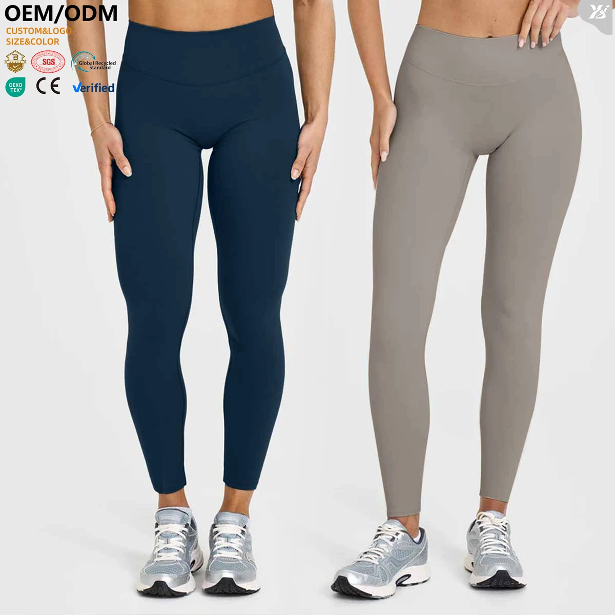 ACK8002-1Wholesale High Stretch Women Sports Leggings Solid Color Skin Friendly Outdoor Fitness Custom Women Leggings For Yoga