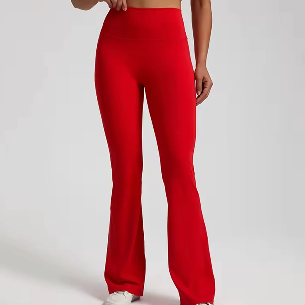 Winter Skinny Flared Pants for Women Mid Elastic Waist Stretch Fabric Lace Casual Office Streetwear 100% Cotton Trousers