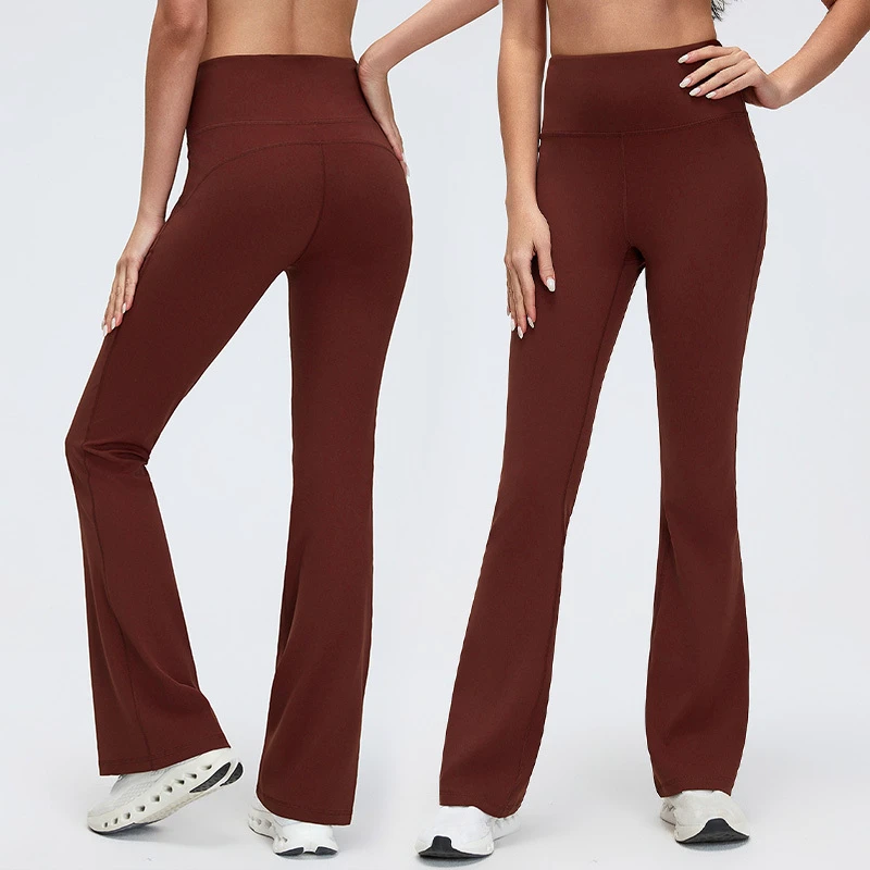 Fitness High Waist Long Pants Slim Fit Causal Outfit Flare Pants Yoga Wear Wide Leg Leggings