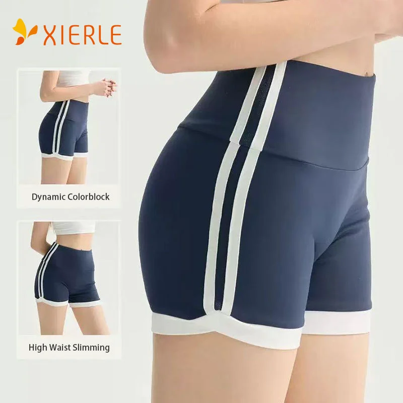 Slim Fit High Waist Solid Yoga Shorts Women Stretchy Spandex/Polyester Tummy Control Quick Dry Gym Shorts OEM ODM Factory Supply