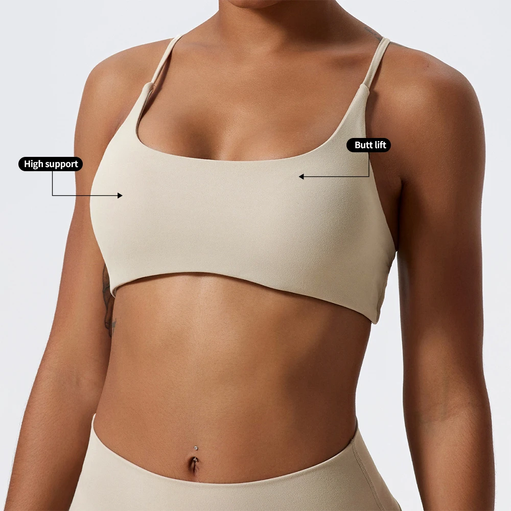 High Impact Cross Back Sports Bra Women Padded Gym Running Bra Shock Proof Workout Yoga Bra Top