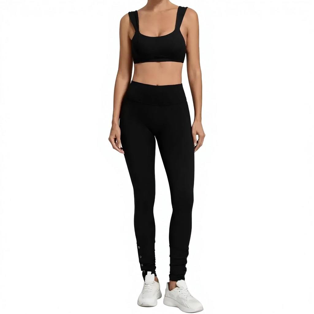 Women's Seamless Yoga Set 2 Piece -Adjustable Strap Sports Bra and High Waist Scrunch Leggings Gym Workout Set