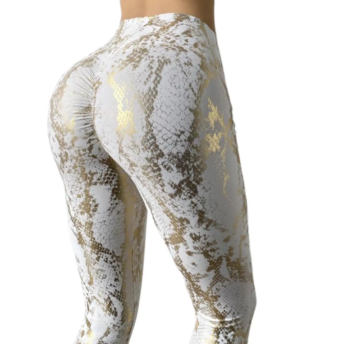 High Elastic Snake Skin Fitness Pants High Waist Hip Lifting Quick Drying Sports Pants Tight Elastic Yoga Pants