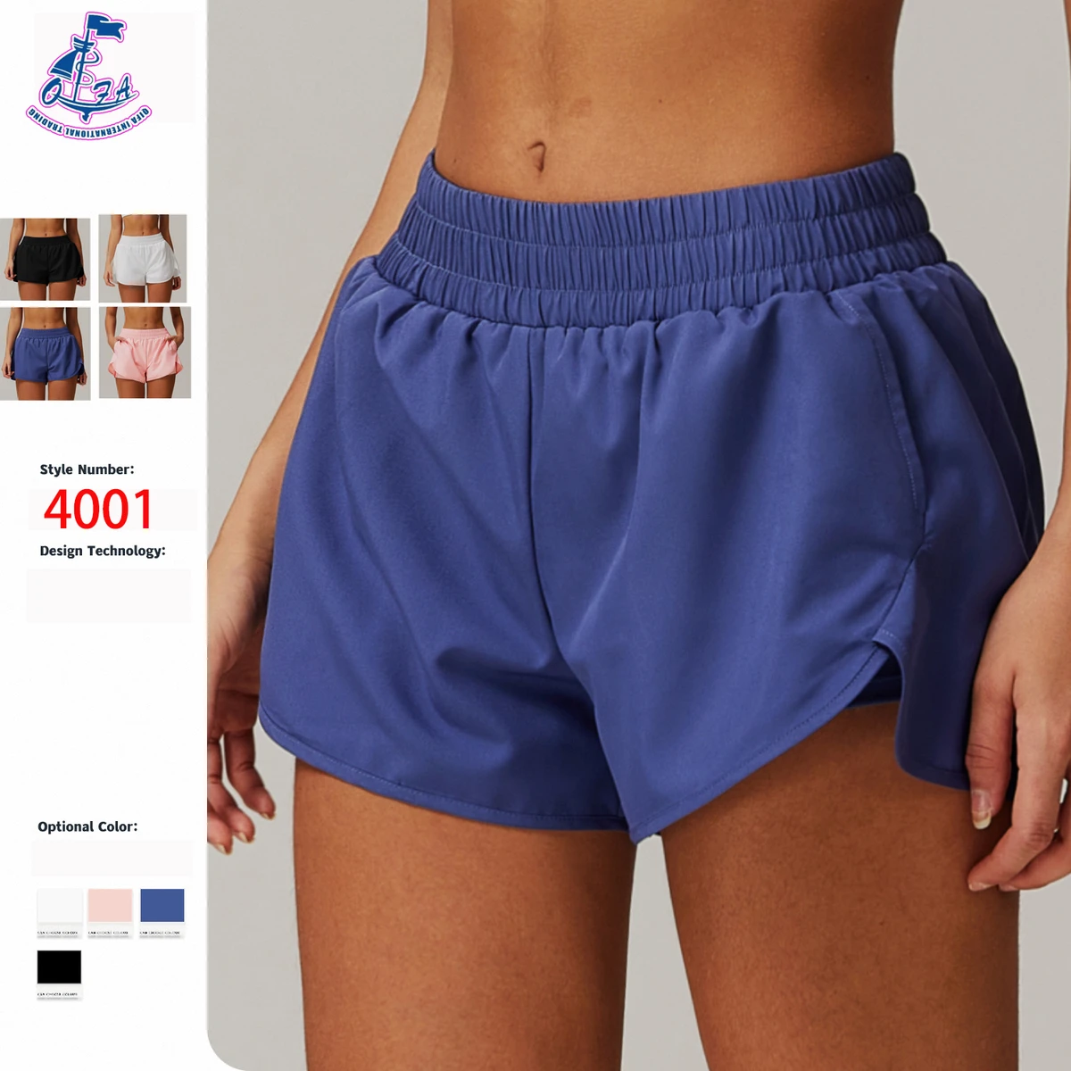 QIFA Pocket Style Bare Feel Quick Dry Yoga Shorts Faux Two Piece Athletic Butt Lifting Shorts Running Fitness Yoga Pants 4001