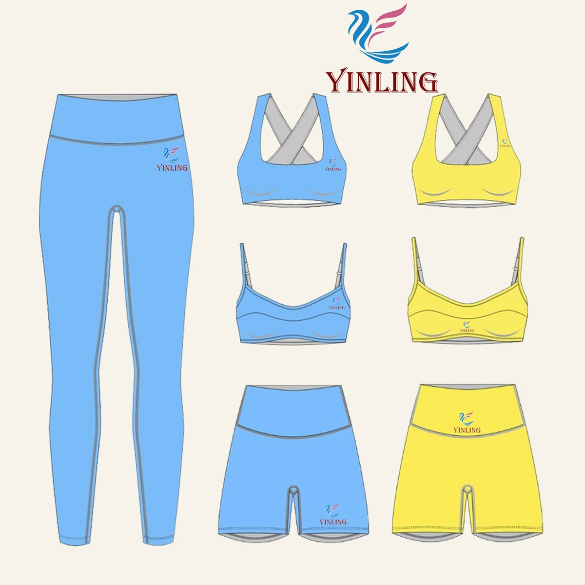 New Custom Design Tummy Control Biker Short Fitness Two+piece Yoga Sets For Women Yoga Biker Shorts Sets Women