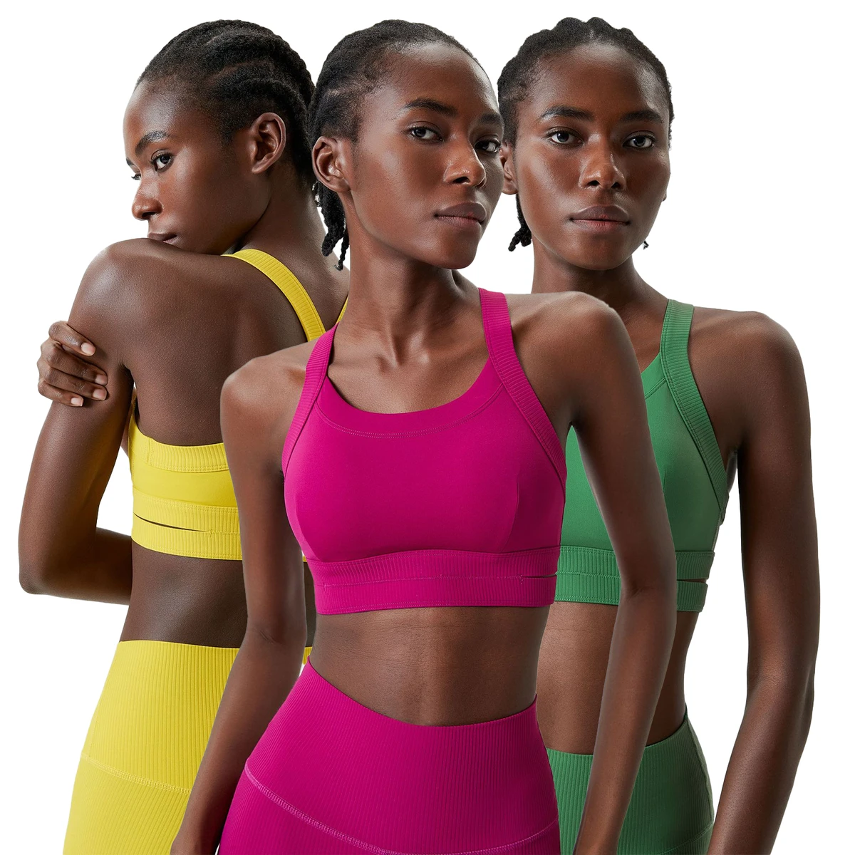 Women's High-Strength I-Shaped Back Sports Bra Large Size Cross-Border Technology Fabric Double-Layer Hollow Bottom Bra