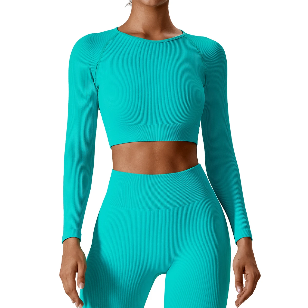 Quick-drying Seamless Long-sleeved Yoga Shirt Running T-shirt Long-sleeved Fitness Clothes Bra