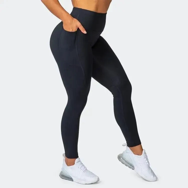 Custom Seamless High-Waisted Breathable Anti-Bacterial Cotton/Bamboo Gym Tights Knitted Fitness Sports Yoga Pants for Leggings