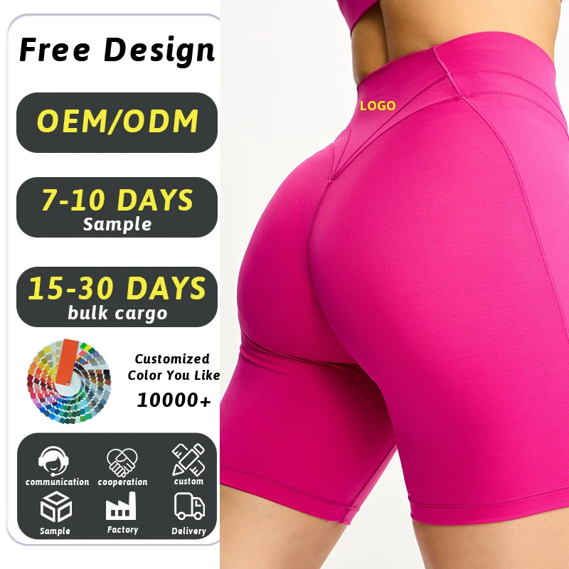 New Women's High Waist Hip Lift Yoga Leggings Workout Running Shorts Fitness Pockets Short 7