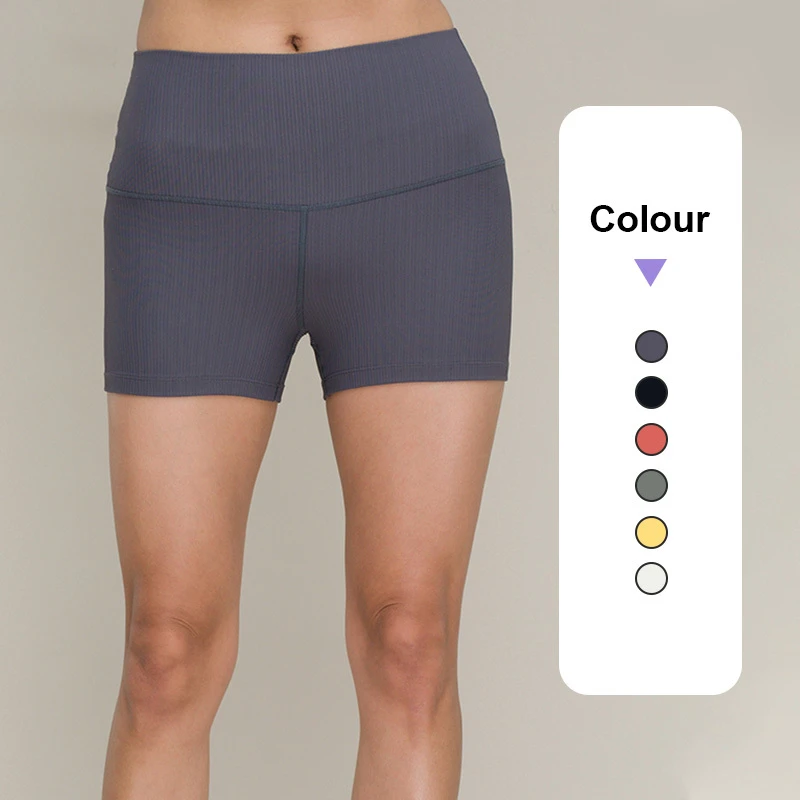 Custom Logo Women's Solid Gym Biker Sports Wear Fitness Workout Yoga Pants Scrunch Butt Lift Breathable Four-Way Stretch Yoga