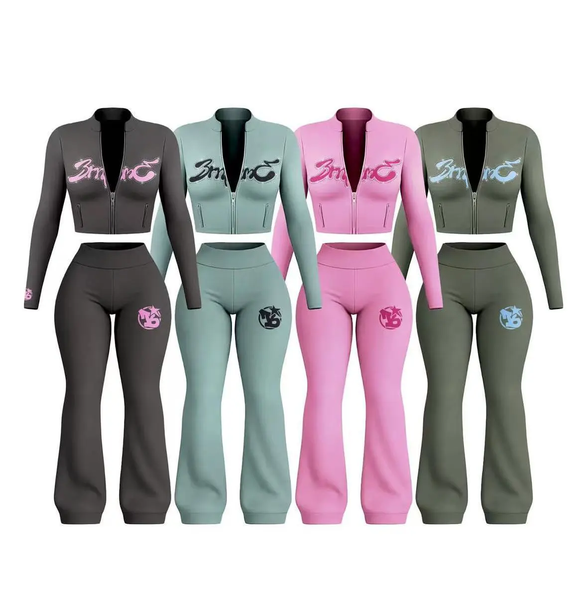 MICHI Bounce Yoga Striped Women's Vintage Lightweight Eco-Friendly Sweat-Wicking Spandex/Nylon Drawstring Street Wear Tracksuits