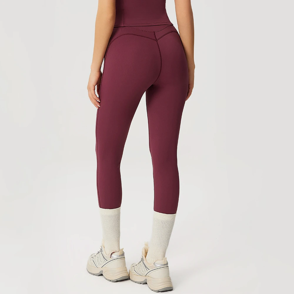 Cross-Border New Style High-Waisted Solid Yoga Pants Women's Fitness Full-Length Breathable Slim-Fit Butt-Lifting Leggings