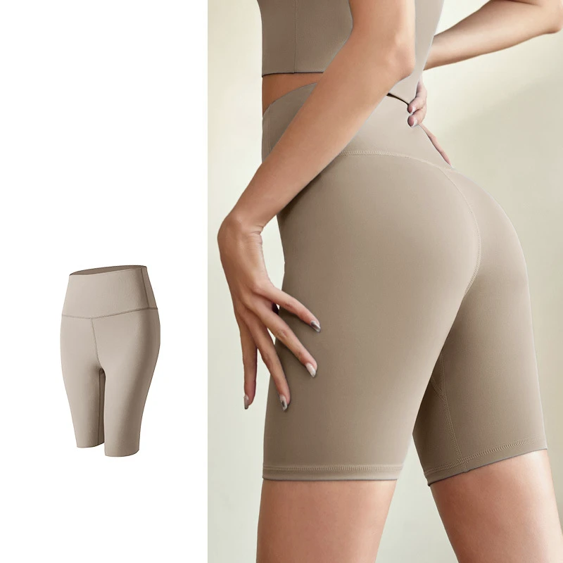 Naked Feeling Biker Workout Pants Knee Length Leggings Soft Slim High Waist Stretchy Seamless Gym Women Yoga Shorts