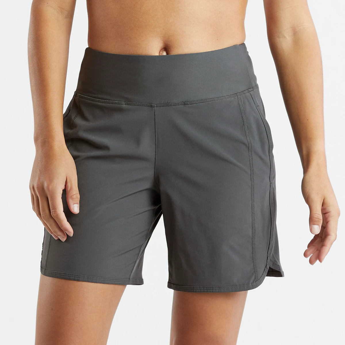 Women's High Waist Long Running Shorts with Pockets Breathable & Quick Dry Hot Shorts for Female Athletes