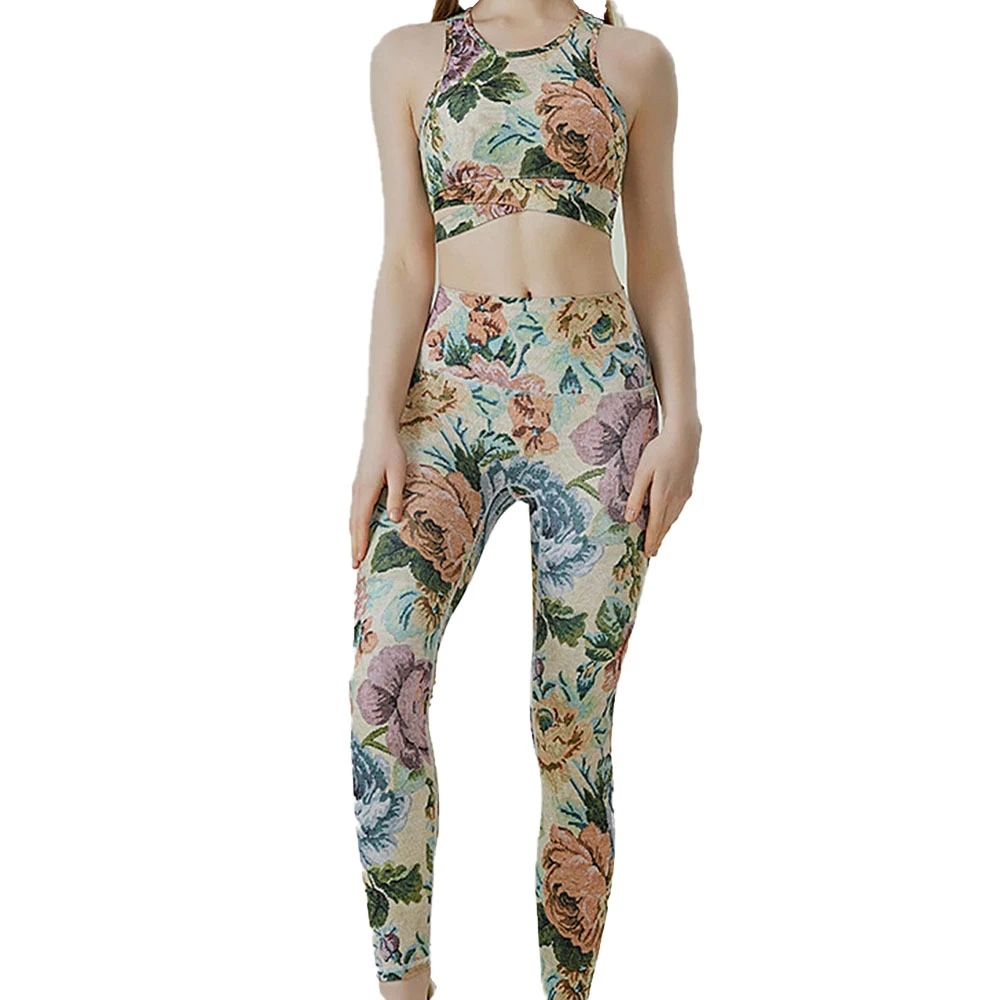 Women's Sexy Fitness Yoga 2 Piece Set Tight Yoga Set High Waist Leggings Sublimation Yoga Set For Sports Women