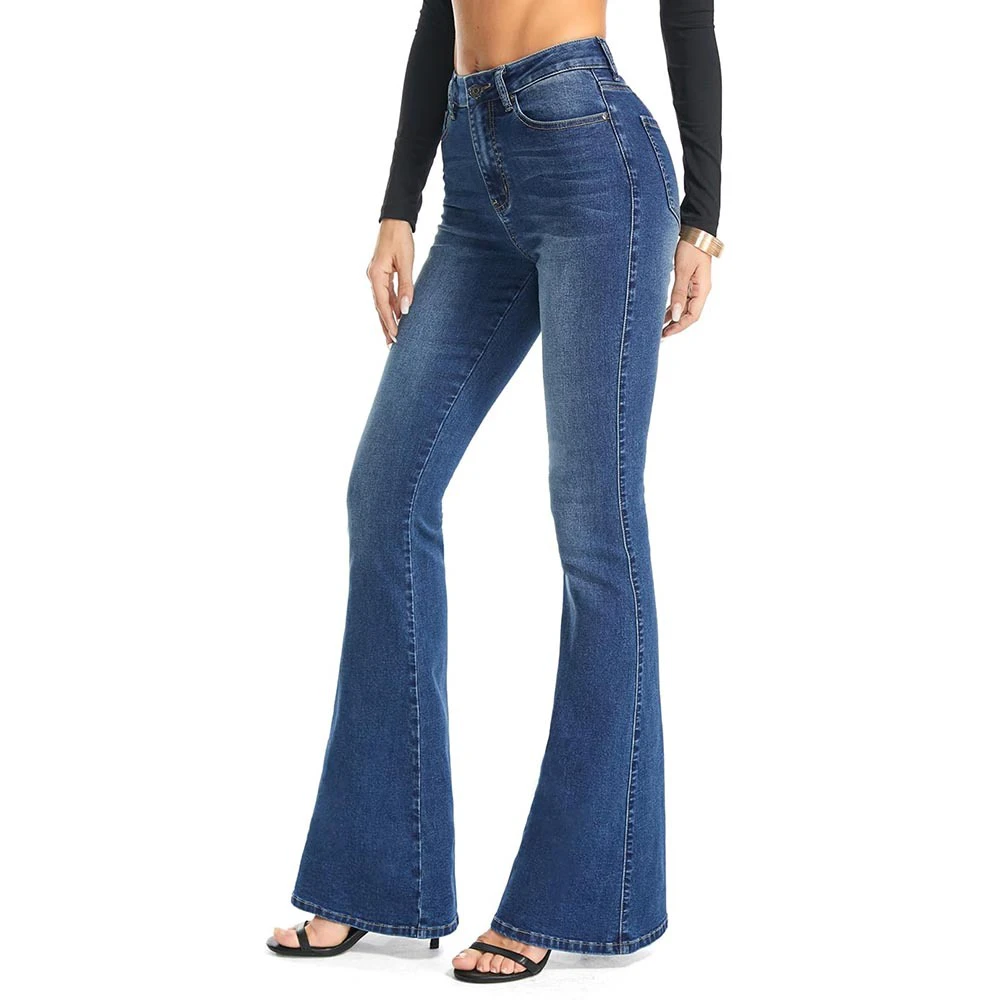 High Rise Mid Waist Women's Straight Pants Wide Bottom Design Regular Fit High Quality Autumn Casual 100% Polyester Anti-Pilling