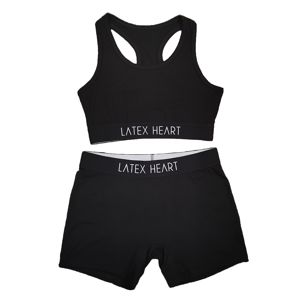 Custom Logo Women's Sports Lingerie Sets Cotton Comfortable Sleeveless Soft Mid-rise Waistband 2 Pcs For Women's Yoga Bra Sets