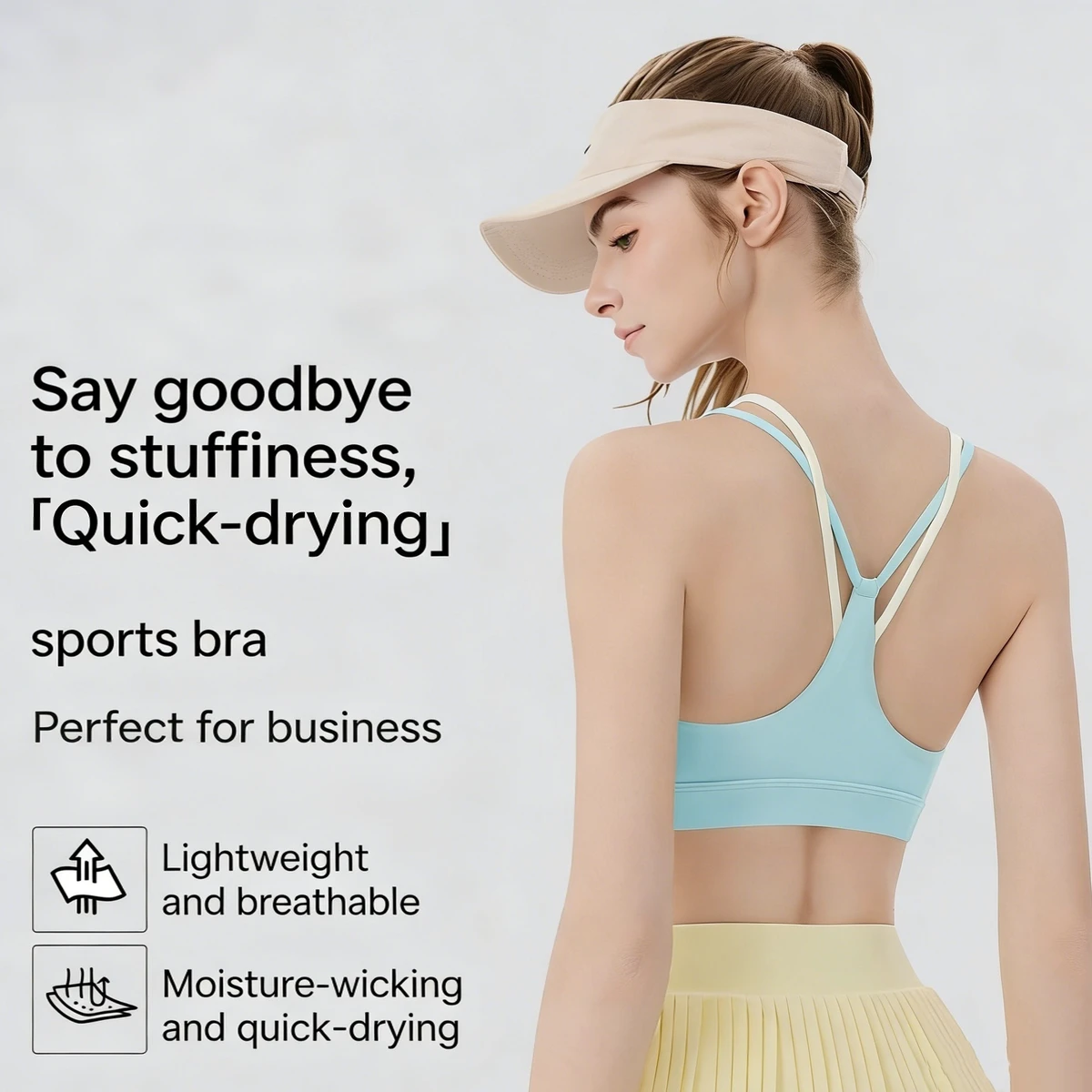 JCXMoisture Absorption Quick-drying Sports Bra Women's Belt Chest Pad Double Shoulder Strap Fitness Vest/Yoga Underwear