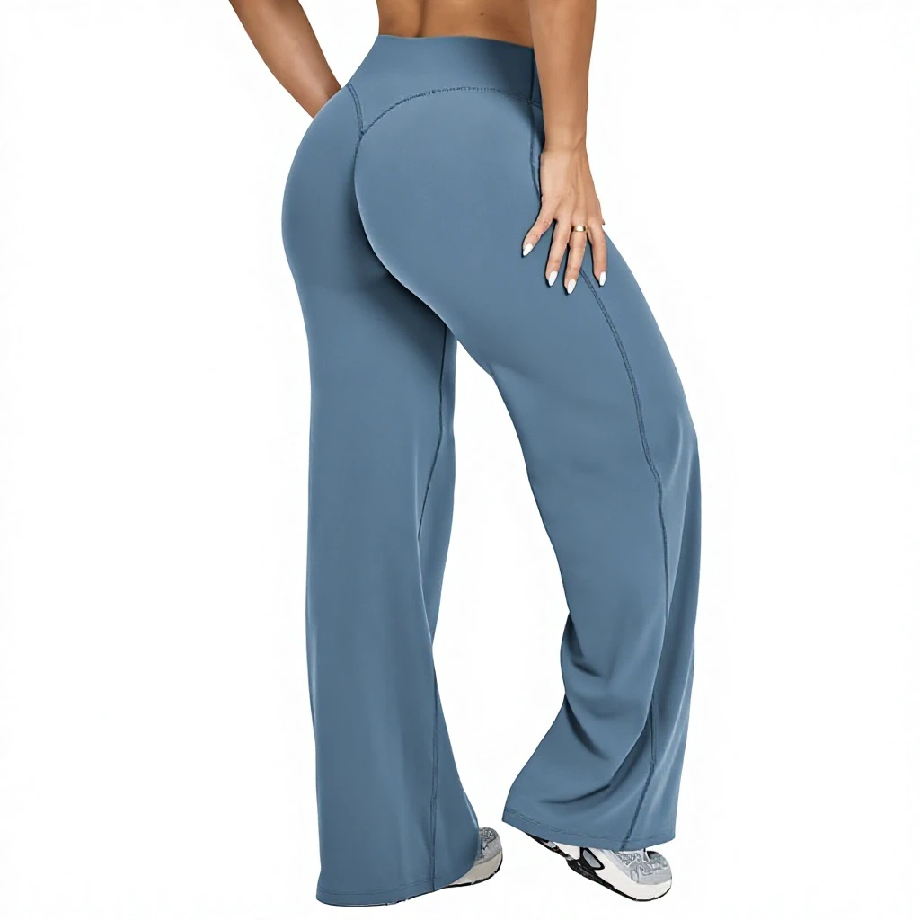 Women's High Waist Solid Yoga Pants Breathable Full Length Straight Leg Loose Slimming Sports Outdoor Fitness Clothing