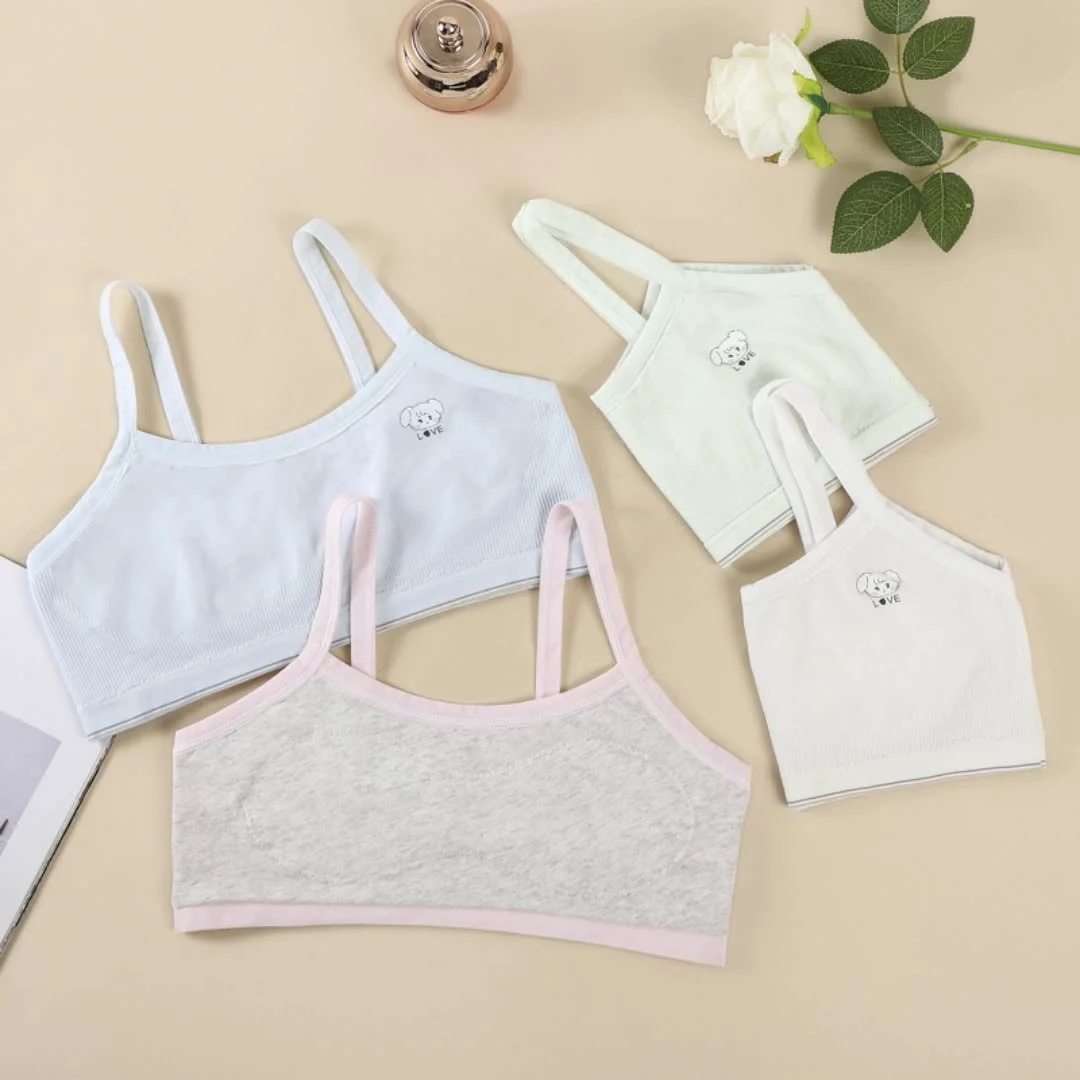 Custom Girl's Underwear 717#Wholesale Breathable Bra Comfortable Free Size Cotton Bra Girls Push-Up Sports Bras for Teenagers