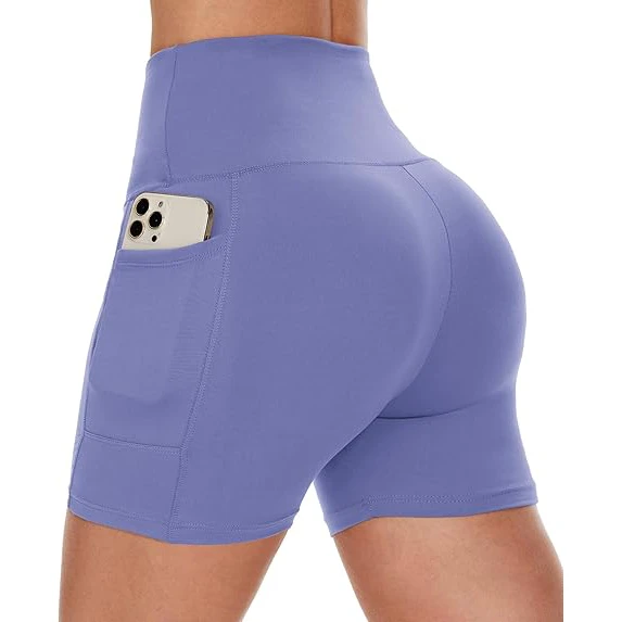 High Waist Breathable Women's High Waist Gym Leggings Solid Pattern Push-up Sports Shorts for Yoga Fitness Women's Clothing