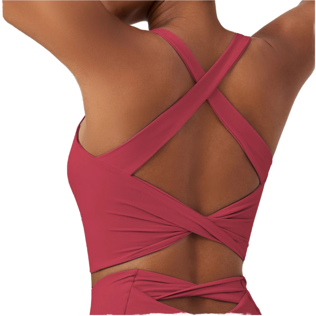 High Strength Shock Proof Simple Medium Support Cross Back Breathable Four-Way Stretch Women's Sports Bras