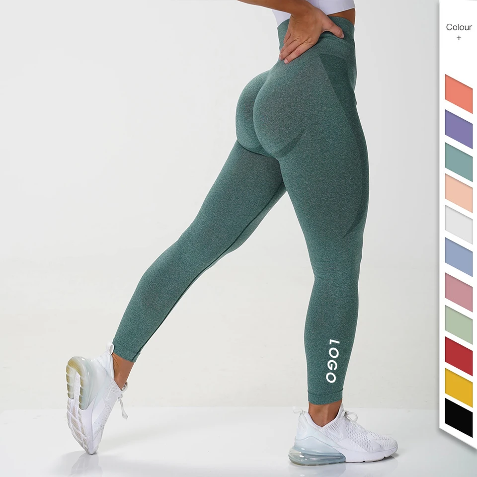 22 Colors Women's Casual Breathable High Waist Scrunch Butt Yoga Fitness Leggings Spandex/Nylon Seamless Knee-Length