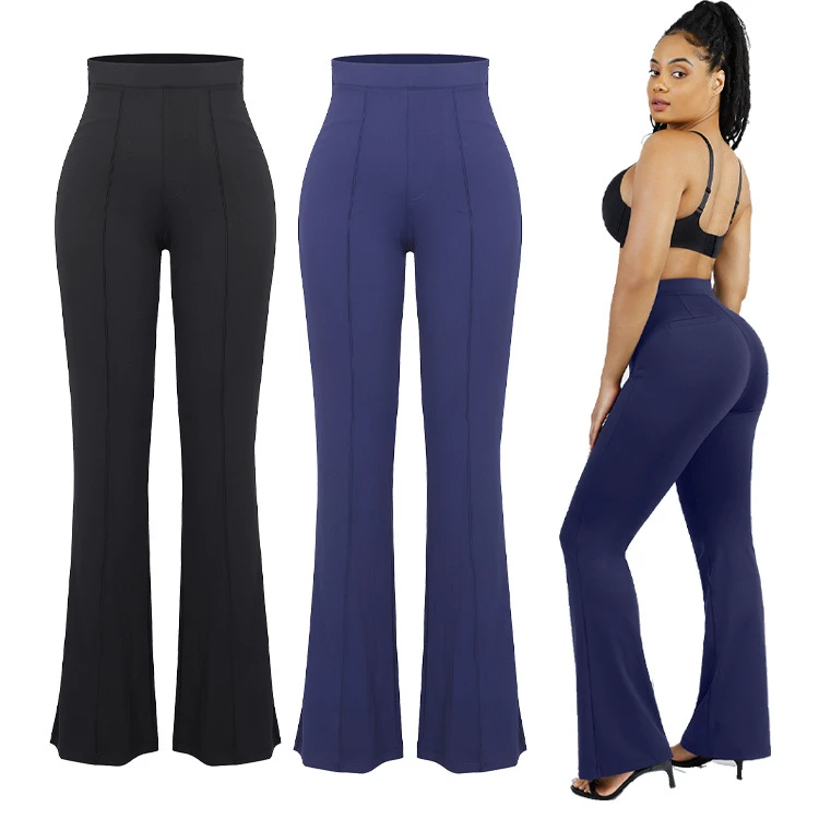 Hexin Shapewear High-Waisted Tummy Trimmer Control Yoga Pants Verified Pro Black Skinny Leggings Wide Elastic Flare Comfortable