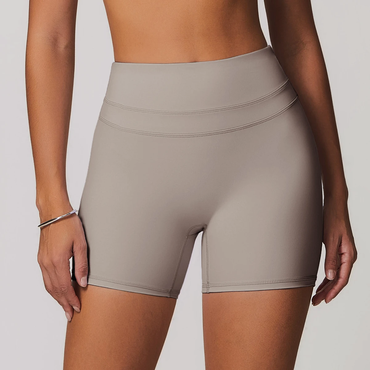 Custom Logo Solid Women's Tight Yoga Shorts Elastic High Waist Breathable Push up Lifting Running & Fitness