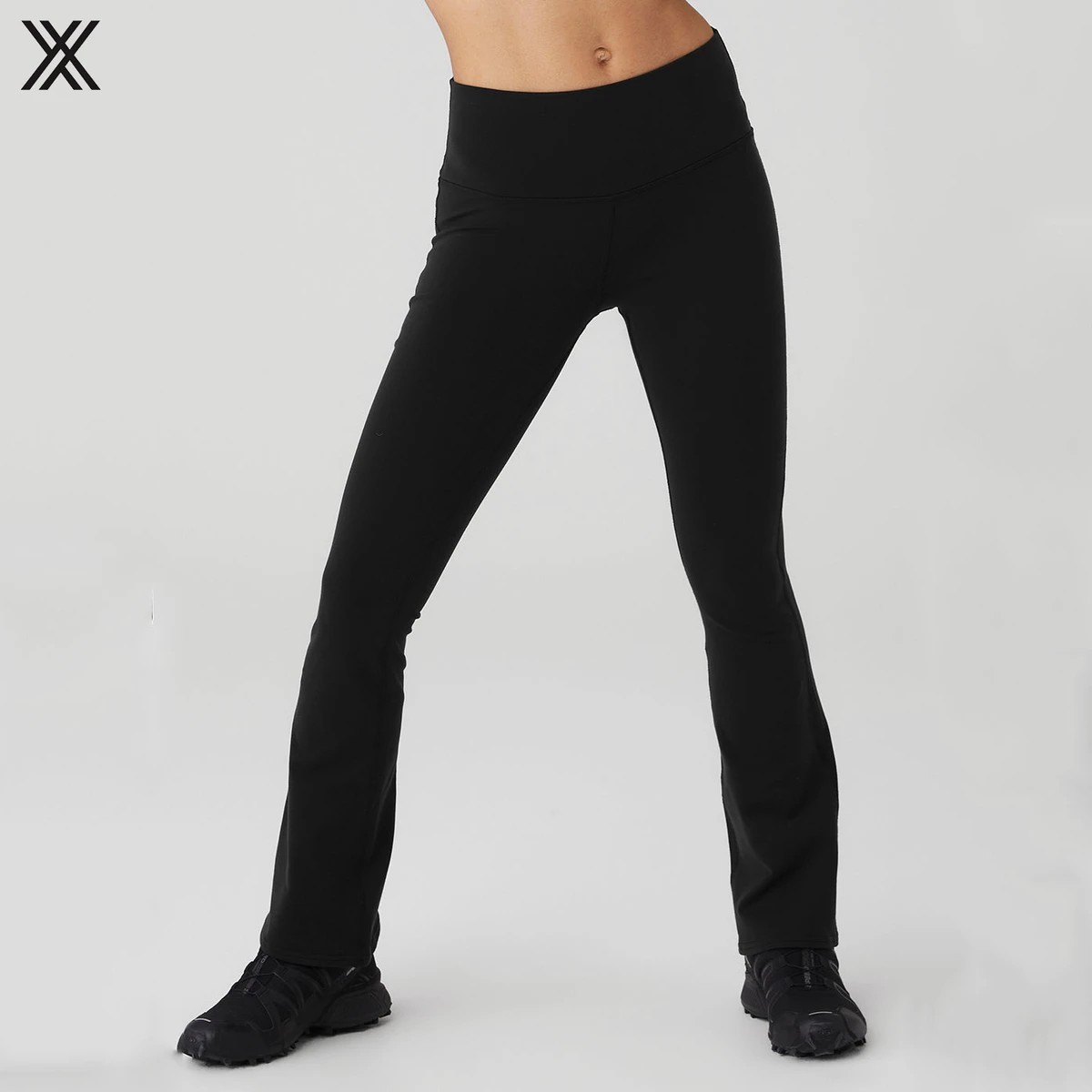Custom Simple High Waist Yoga Pants Fitness Casual Four-way Stretch Bootcut Women's Flared Leggings