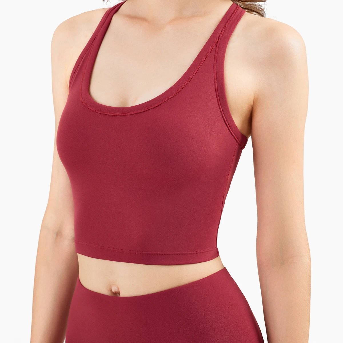 New Design U Neck Fitness Yoga Apparel Solid Color Sleeveless Quick Dry Breathable High Impact Womens Sports Bras