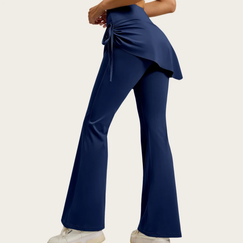 Customizable High Waist Skirted Flare Yoga Leggings Breathable Tummy Control Butt Lifting Workout Gym Pilates Pants for Women