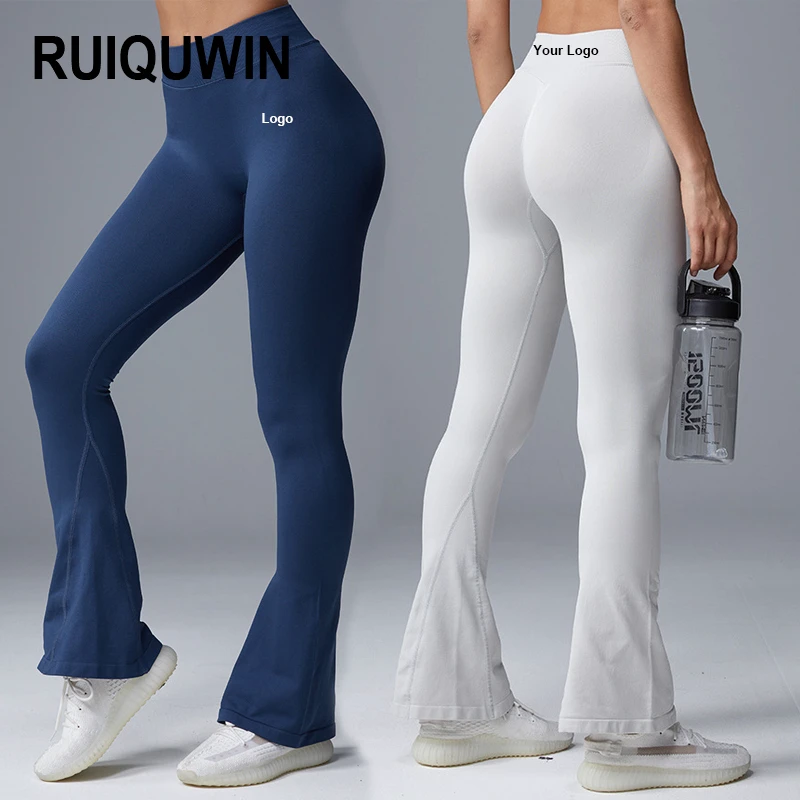 RUIQUWIN Wholesale Summer Nude Feel Sweatpants Quick Drying Breathable Fitness Pants Women's Yoga Flared Pants