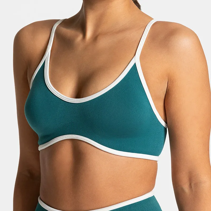 Fashion women sports bra backless design with removable pads perfect for gym and summer fitness
