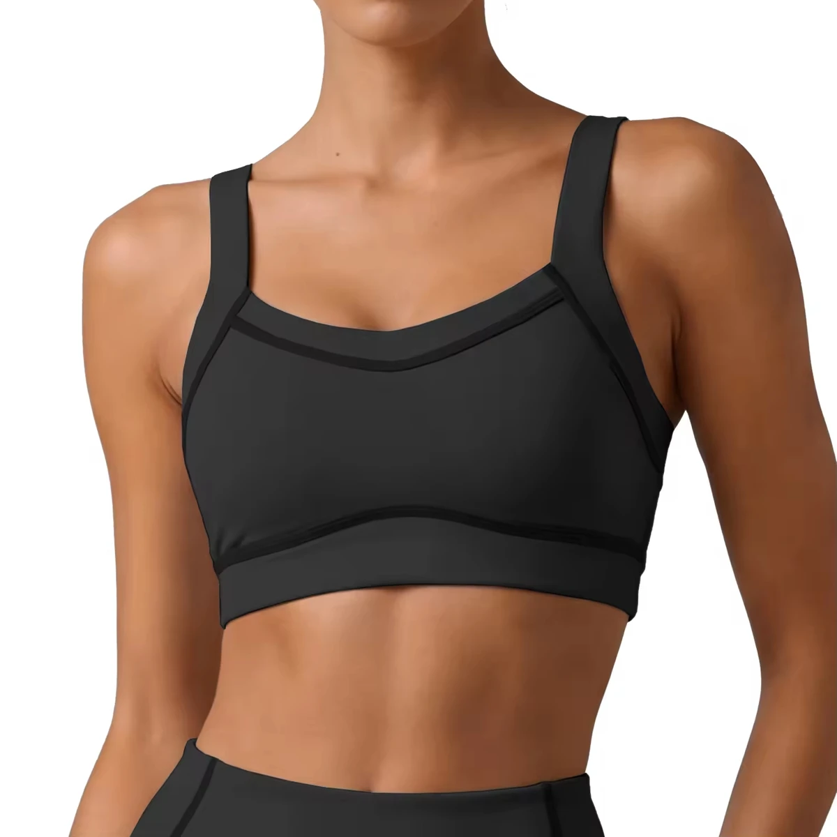 Women's Quick-drying Tight Wide Straps Yoga Bra Running Breathable Fitness Sports Sleeveless Supportive Sports Bra