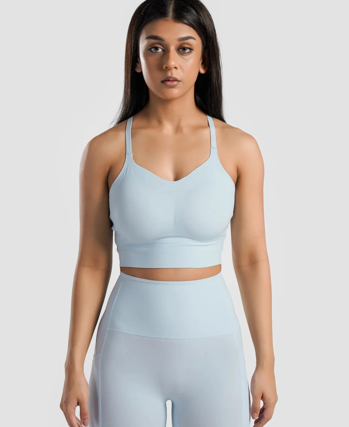 New Design Women's High Quality Breathable U-NECK Yoga Sports Bra High Support Seamless Lightweight Adjustable Straps Solid