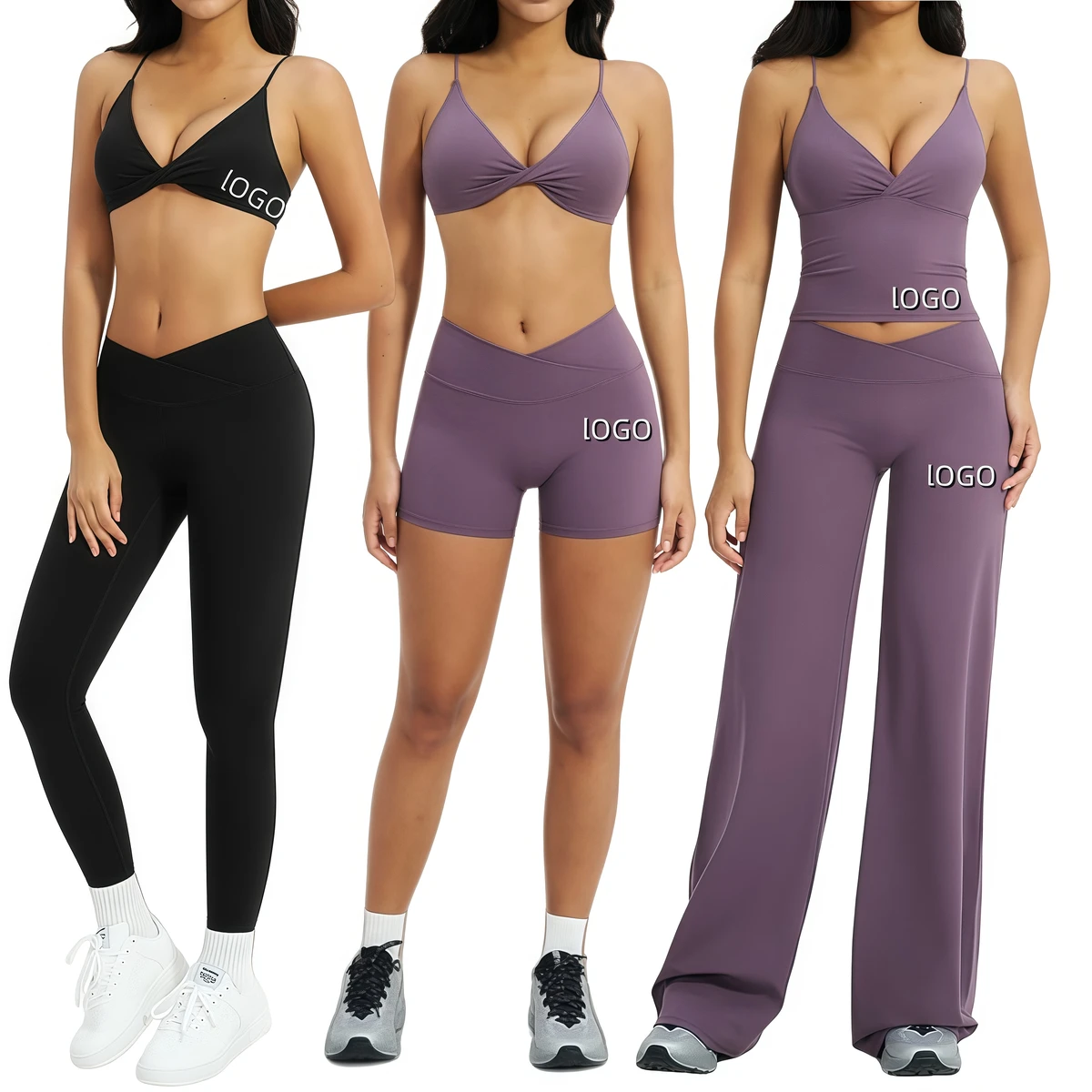 Workout Outfits for Women 2 Piece High Waisted Leggings With Padded Sports Bra Sets Tummy Control Yoga Pants Gym Athletic Wear
