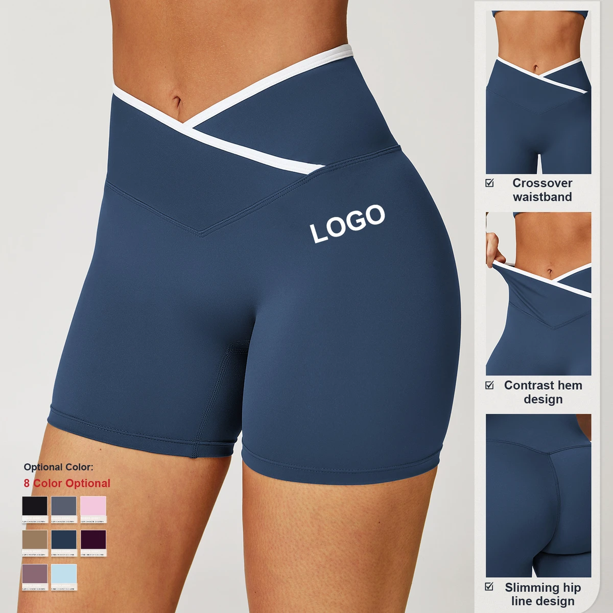 Customizable High Waist Yoga Shorts Tight Quick-Drying Breathable Peach Colored Butt Lift Sports Shorts Women Gym Workout Pants