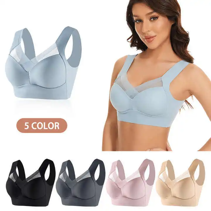 Custom Breathable High Support Four-Way Stretch Eco-Friendly Wire-Free Thin Sports Bra for Women Large Size Mesh Tank Top Yoga
