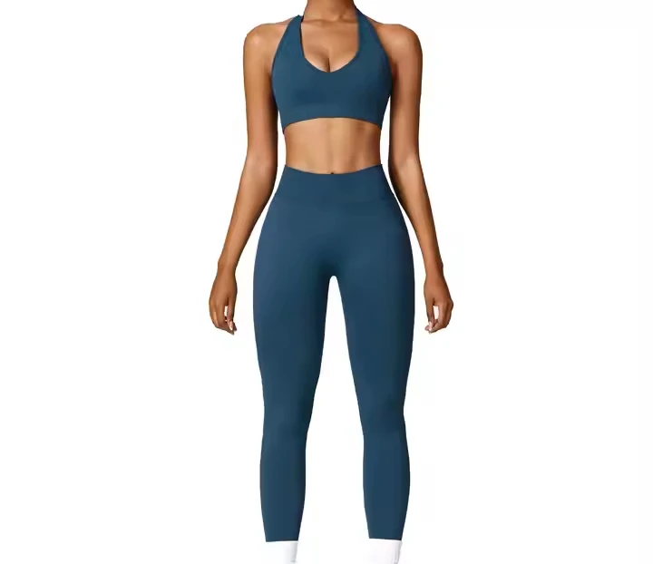 New Arrival Customized Women Yoga Set Pilates Fitness Textured Leopard/Solid Color 4-Piece Active Stretch High Waist Seamless