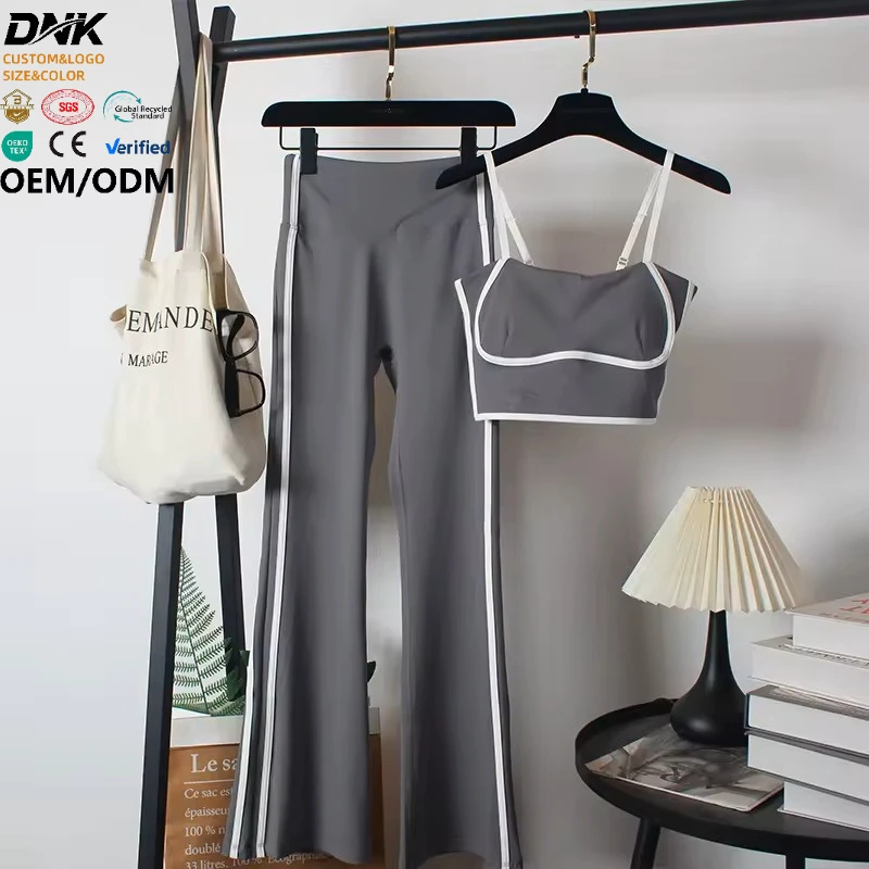 XSC996 New Arrival Fast Dry Yoga Set Sports Gym Wear with Custom Logo Elastic Print Pant Top & Bra for Workout & Fitness
