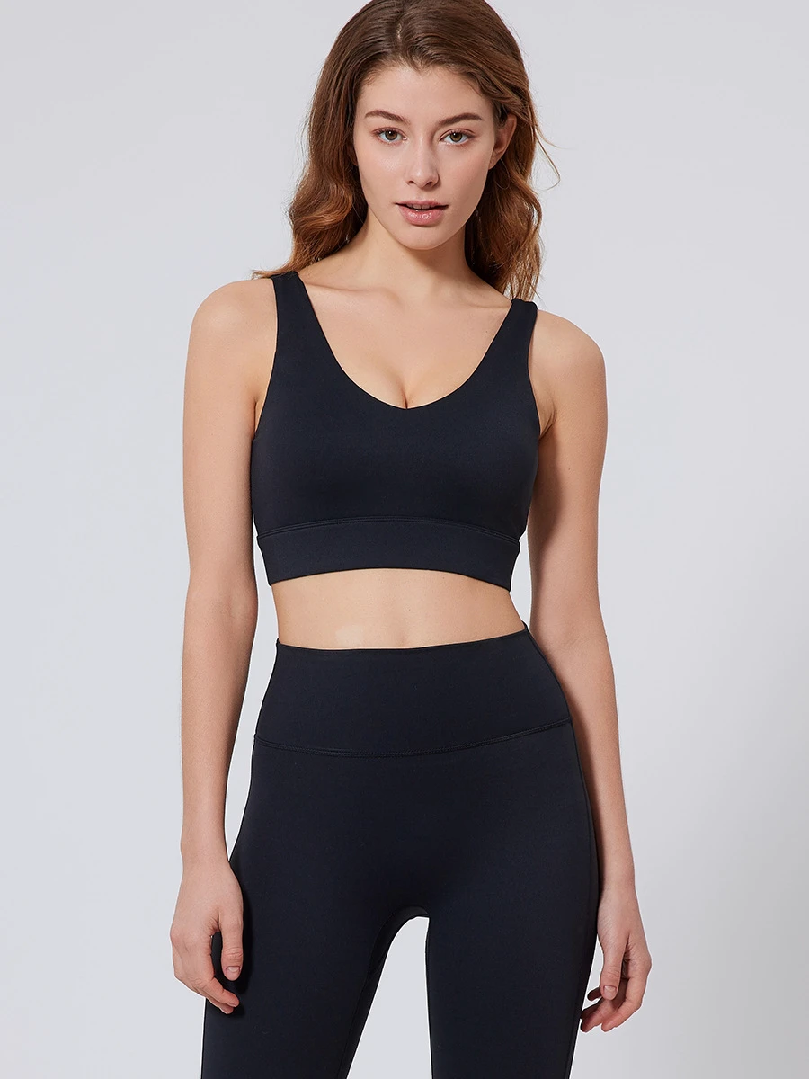 Women's High Support Crisscross Strap Bandeau Sports Bra for Yoga-Shockproof Four-Way Stretch Breathable Backless Design