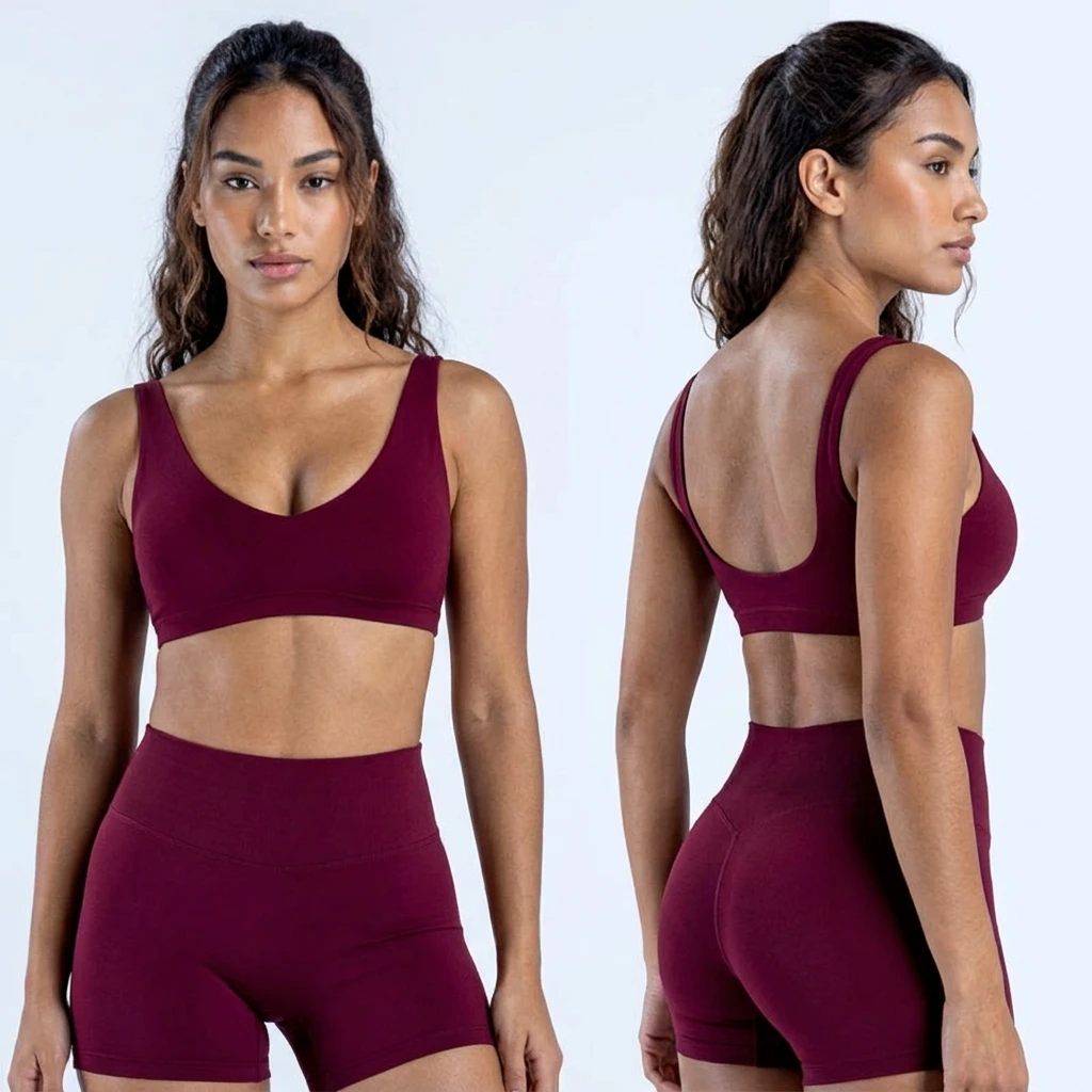 Hot Selling Women's Plus Size Lightweight Seamless Breathable Quick Dry Shockproof Yoga Sports Scoop Back Bra with Custom Logo