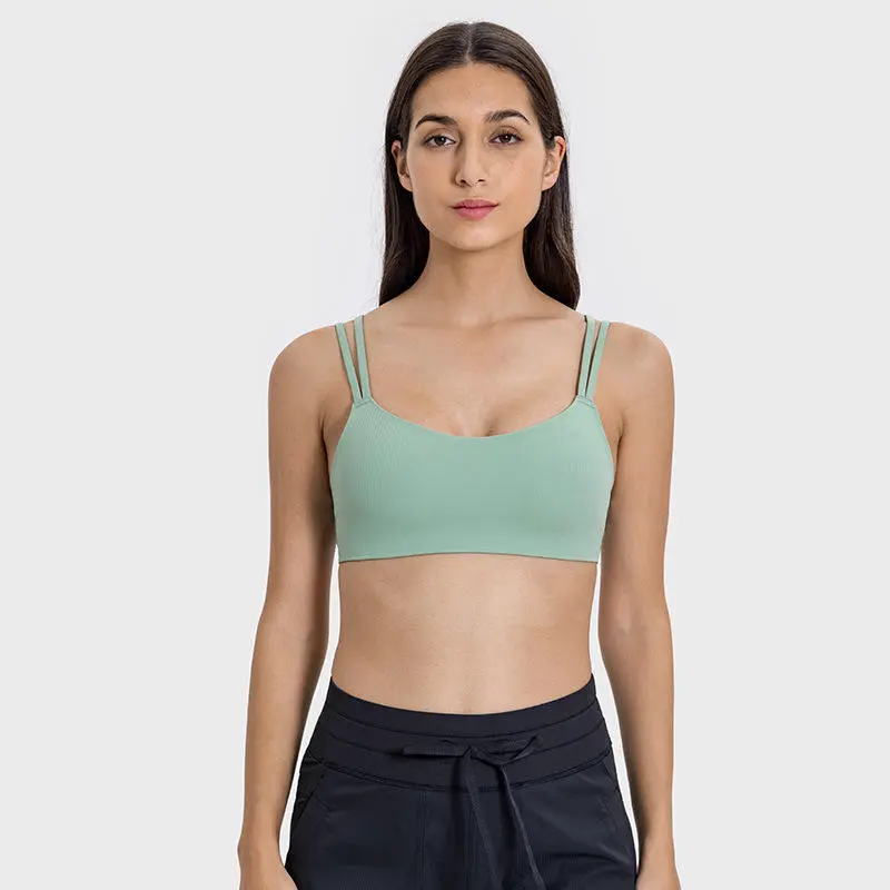 Sexy Sports Bra for Women Gym Training Fitness Yoga Seamless Eco-Friendly Ribbed Cool Fabric U Neck Breathable