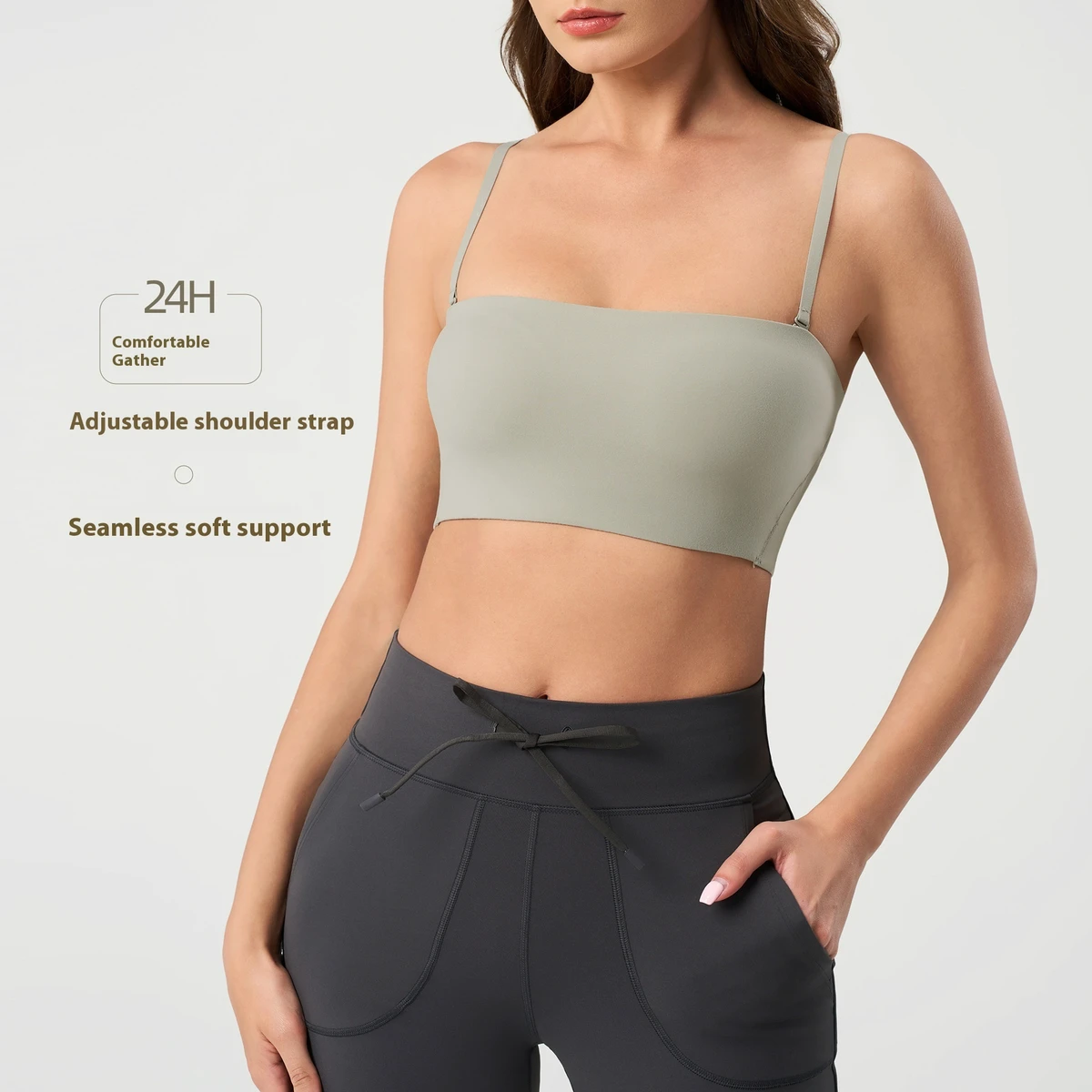Adjustable Shoulder Straps Seamless Lightweight High Support Sports Bra Plus Size Breathable Yoga Fitness