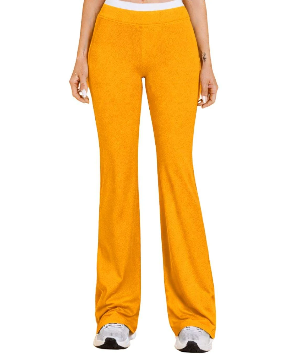 Women's High Waisted Ribbed Flare Yoga Pants, Tummy Control Slimming Bootcut Leggings, Stretch Casual Workout Trousers