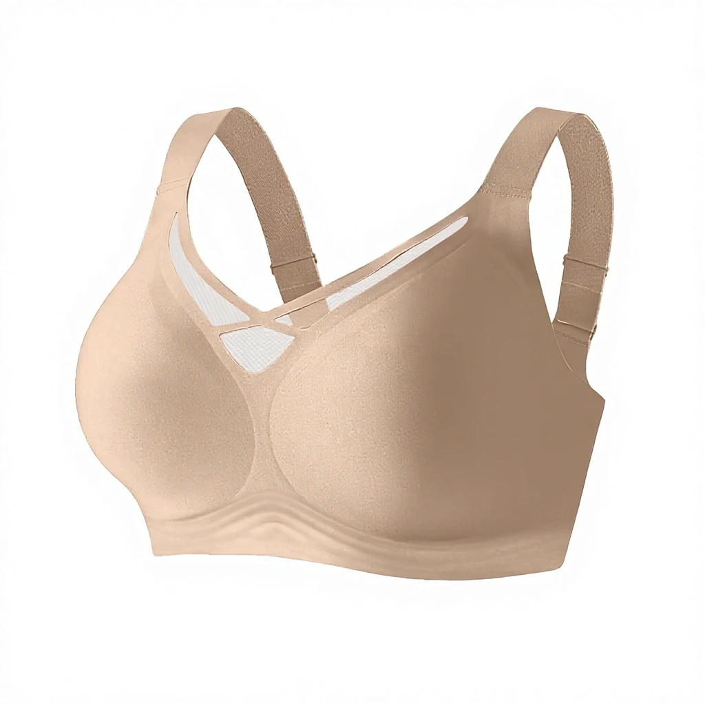 Symoid Jelly Bras Women No Underwire High Support Plus Size Crisscross Straps Spandex/Nylon Sport Bra Push Full Coverage