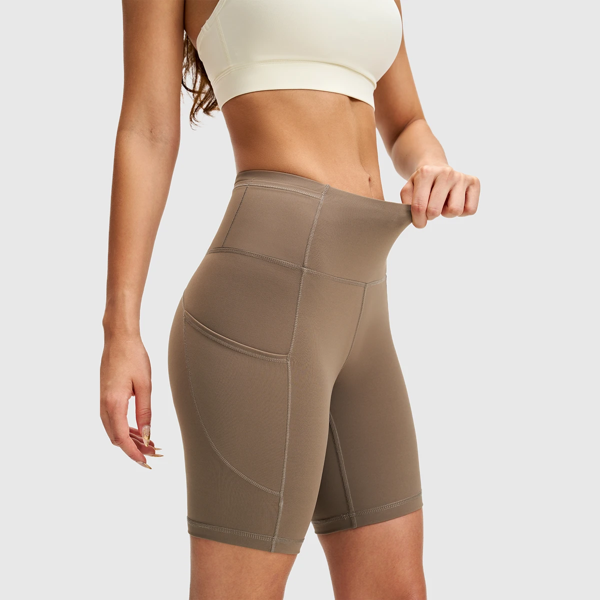 Women High Waist Tummy Control Butt Lifting 5 Inch Biker Shorts, Stretch Compression Yoga Gym Cycling Workout Athletic Shorts