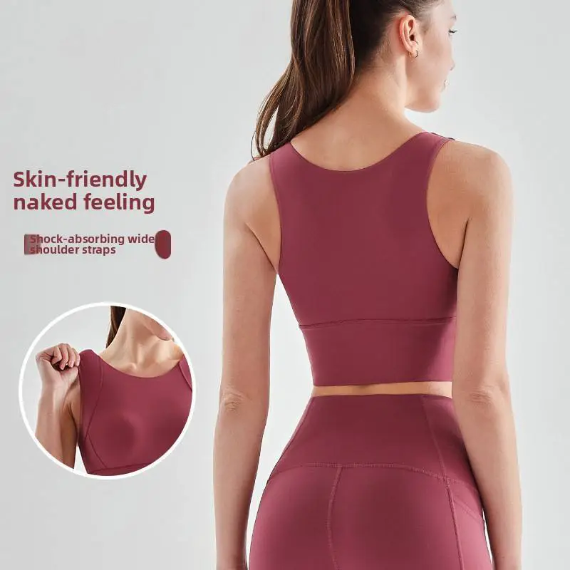 Women's High Support Yoga Sports Bra High Quality Shock-Proof Design Removable Lightweight Elastic Pad Custom Fit Yoga Top