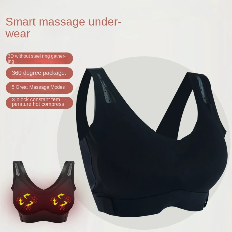 Smart Women's Suspended Magnetic High Support U-NECK Solid Fitness Massage Bra Off-Grid Electric Breathable Four-Way Stretch